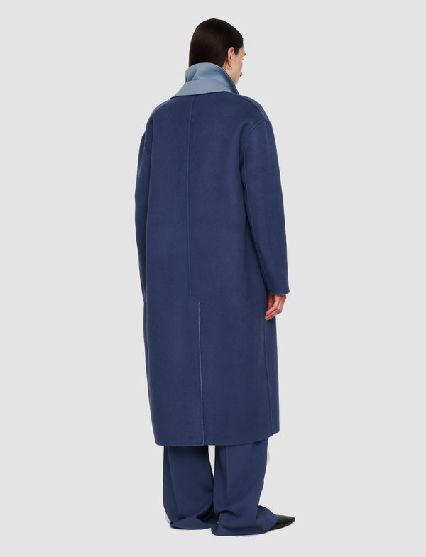 Joseph Edmond Reversible Double Face Cashmere Coat Faded Sky/Harbour