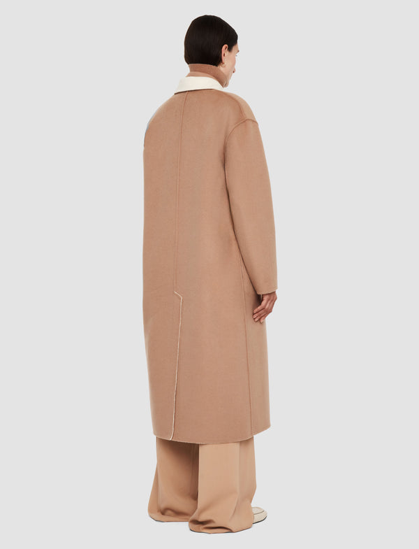 Joseph Edmond Reversible Double Face Cashmere Coat Ivory/Blusher