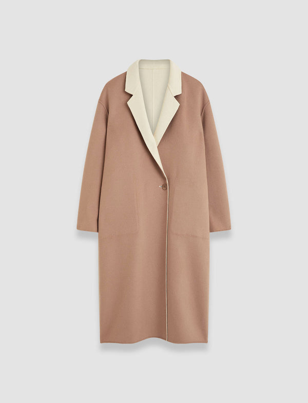 joseph Edmond Reversible Double Face Cashmere Coat Ivory/Blusher