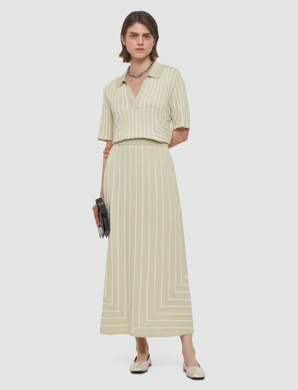 Joseph Geometric Jacquard Silk Blend Skirt Affogato/Ivory