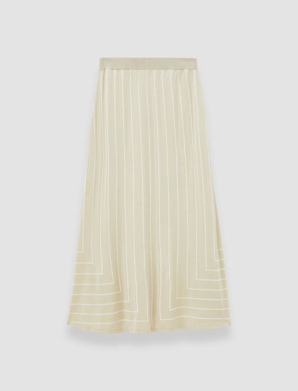 joseph Geometric Jacquard Silk Blend Skirt Affogato/Ivory