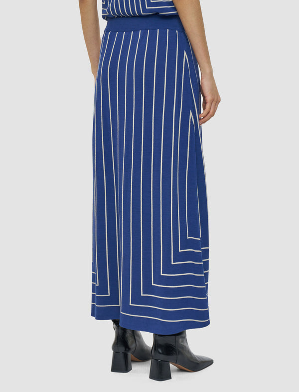 Joseph Geometric Jacquard Silk Blend Skirt Cobalt/Affogato