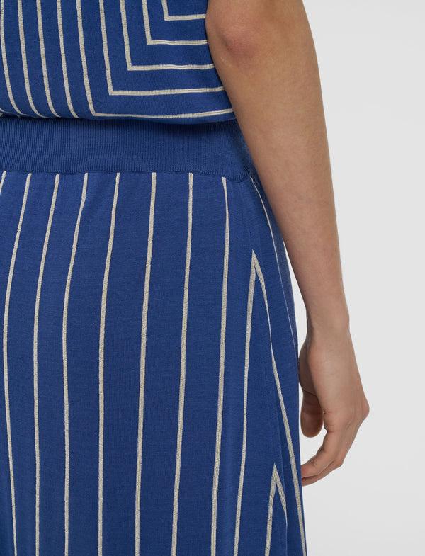 Joseph Geometric Jacquard Silk Blend Skirt Cobalt/Affogato