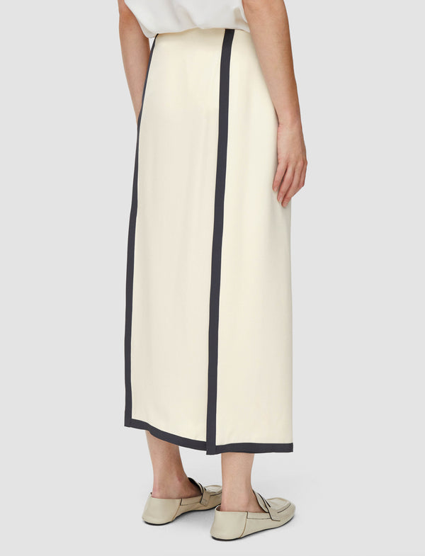 Joseph Heavy Silk Crepe Animation Iris Skirt Oat/Slate