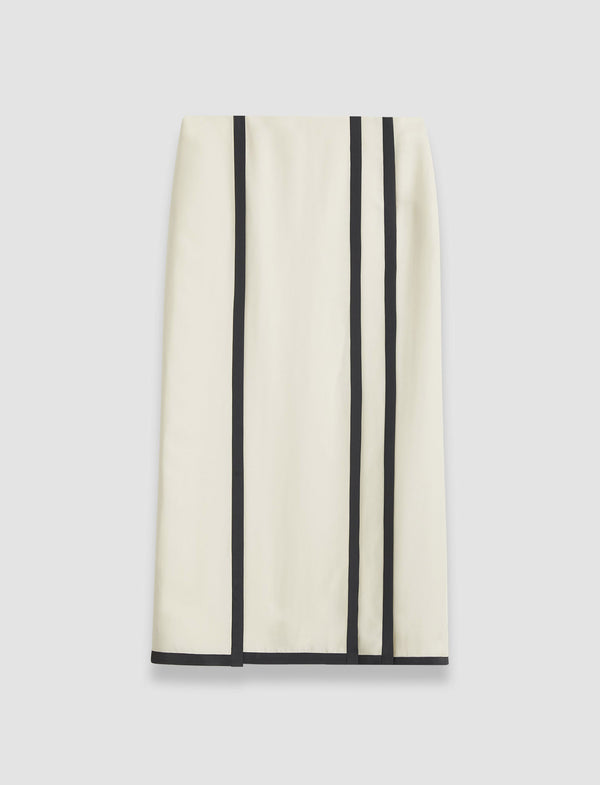 joseph Heavy Silk Crepe Animation Iris Skirt Oat/Slate