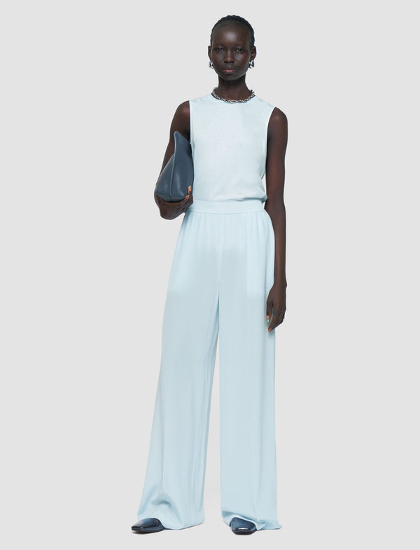 Joseph Hulin Crepe De Soie Silk Trousers Oxford Blue