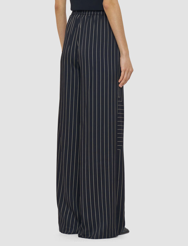 Joseph Hulin Geometric Print Silk Trousers Black/Affogato