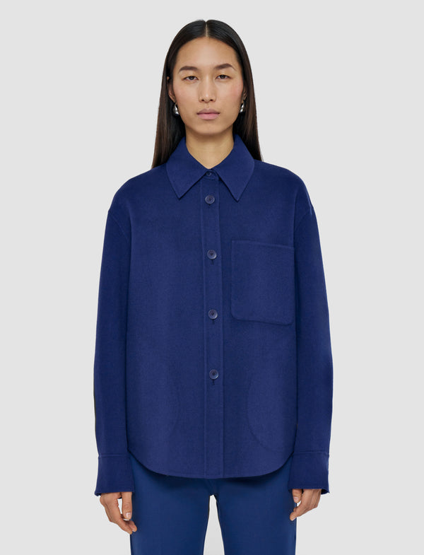 Joseph Jelia Light Double Face Wool Overshirt Cobalt