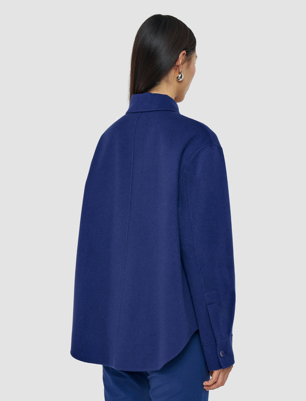 Joseph Jelia Light Double Face Wool Overshirt Cobalt
