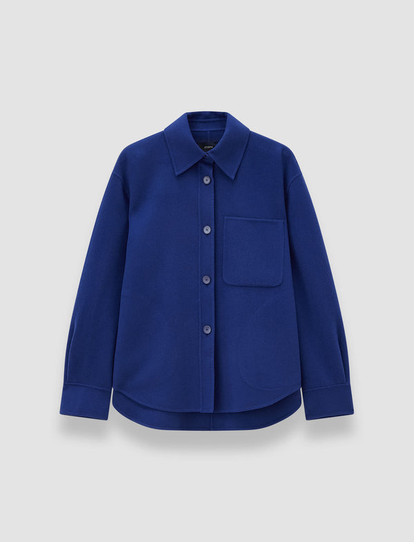joseph Jelia Light Double Face Wool Overshirt Cobalt