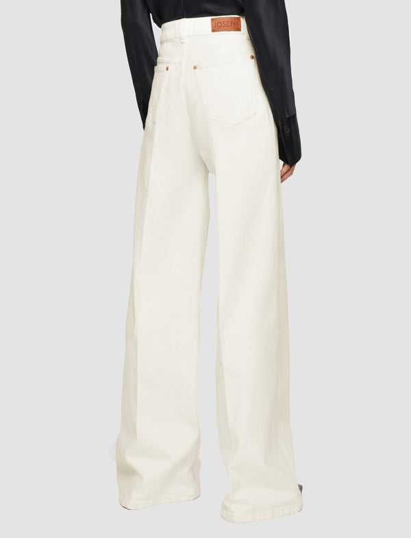 Joseph Abbey Denim Stretch Trousers White