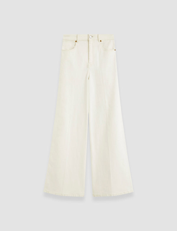 joseph Abbey Denim Stretch Trousers White