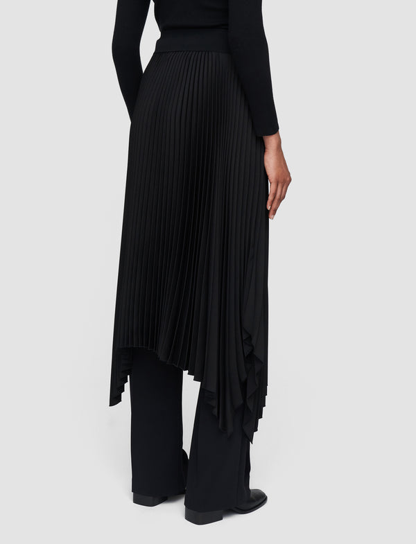 Joseph Ade Knit Weave Plissé Skirt Black