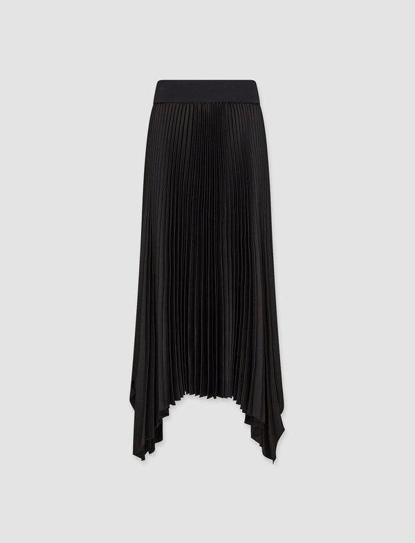 joseph Ade Knit Weave Plissé Skirt Black