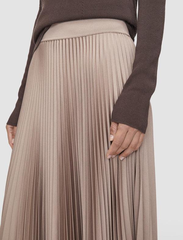 Joseph Ade Knit Weave Plissé Skirt Escargot