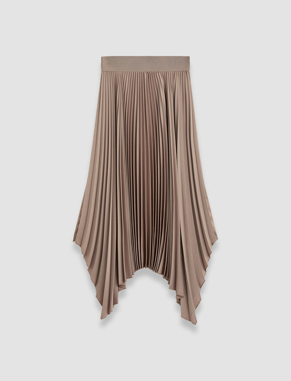 joseph Ade Knit Weave Plissé Skirt Escargot