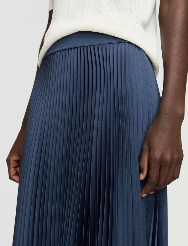 Joseph Ade Knit Weave Plissé Skirt Harbour