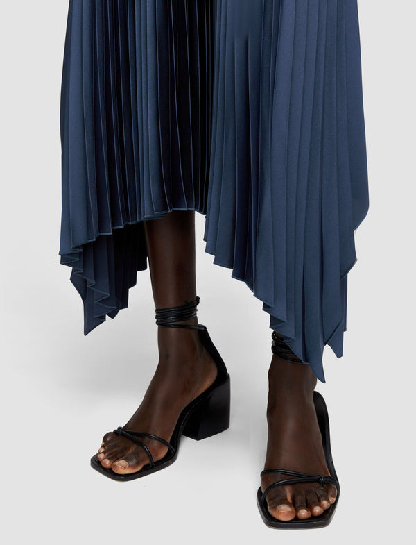 Joseph Ade Knit Weave Plissé Skirt Harbour