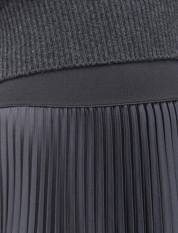 Joseph Ade Knit Weave Plissé Skirt Smoke