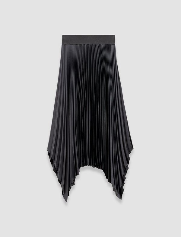 joseph Ade Knit Weave Plissé Skirt Smoke