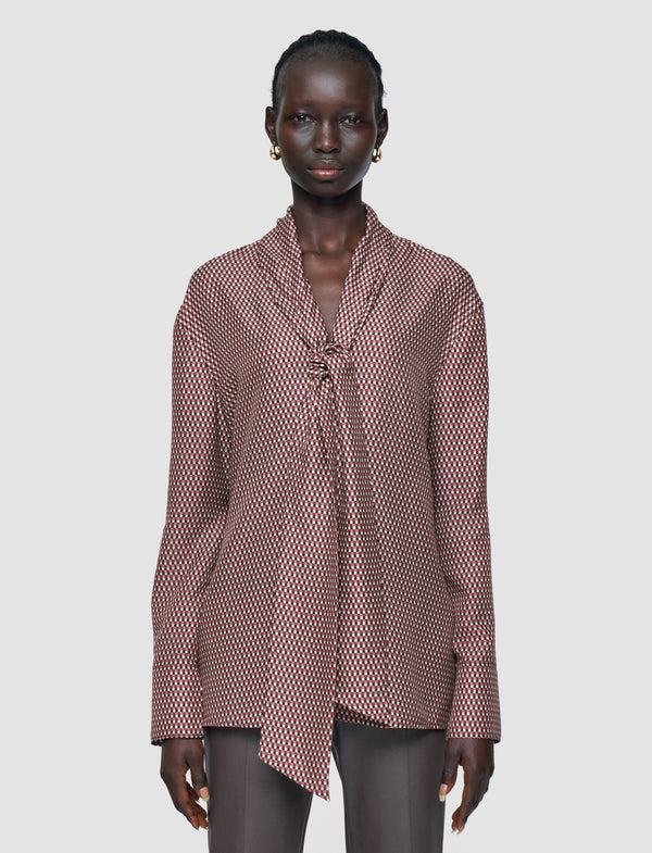 Joseph Adele Printed Silk Blend Blouse Ruby Combo