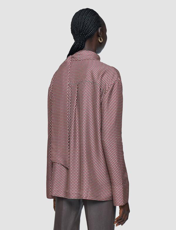 Joseph Adele Printed Silk Blend Blouse Ruby Combo