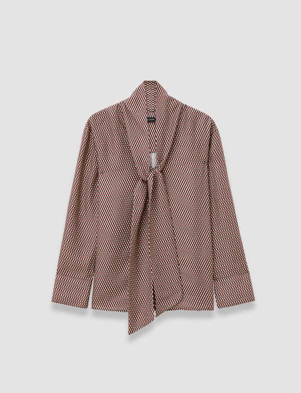joseph Adele Printed Silk Blend Blouse Ruby Combo