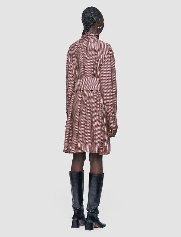 Joseph Agata Printed Silk Blend Dress Ruby Combo