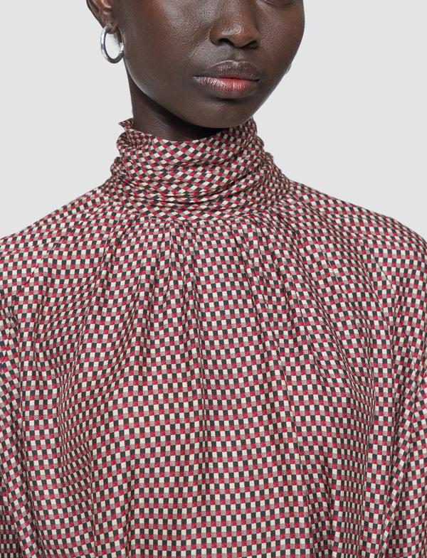 Joseph Agata Printed Silk Blend Dress Ruby Combo
