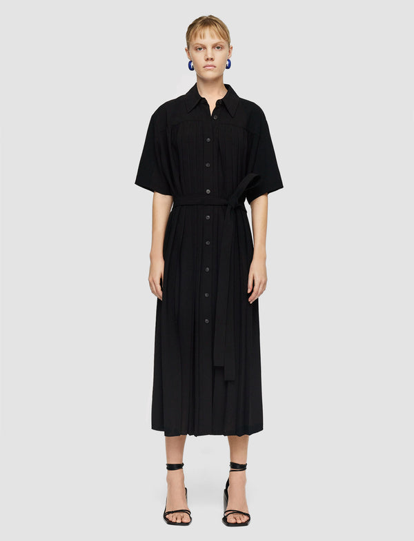 Joseph Airy Plissé Arcade Dress Black