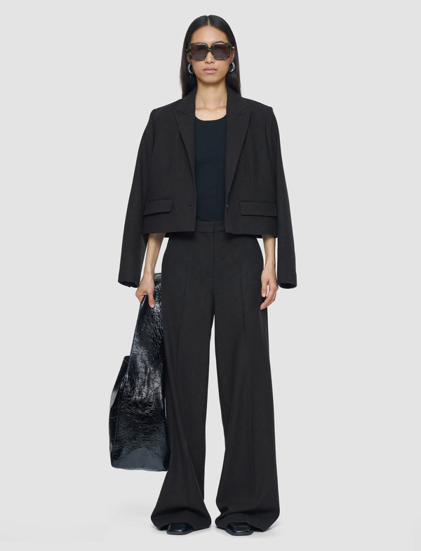 Joseph Alana Flannel Wool Trousers Dark Smoke