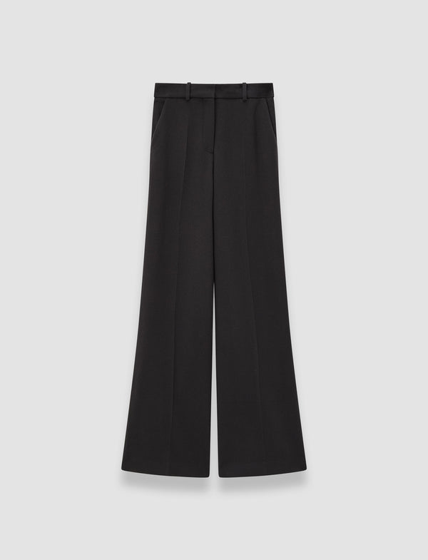 joseph Alana Flannel Wool Trousers Dark Smoke