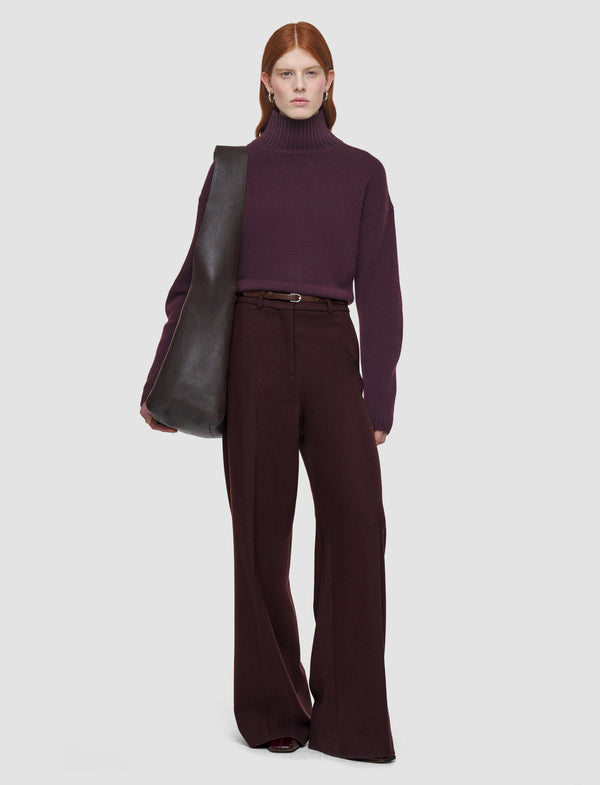 Joseph Alana Flannel Wool Trousers Maraschino