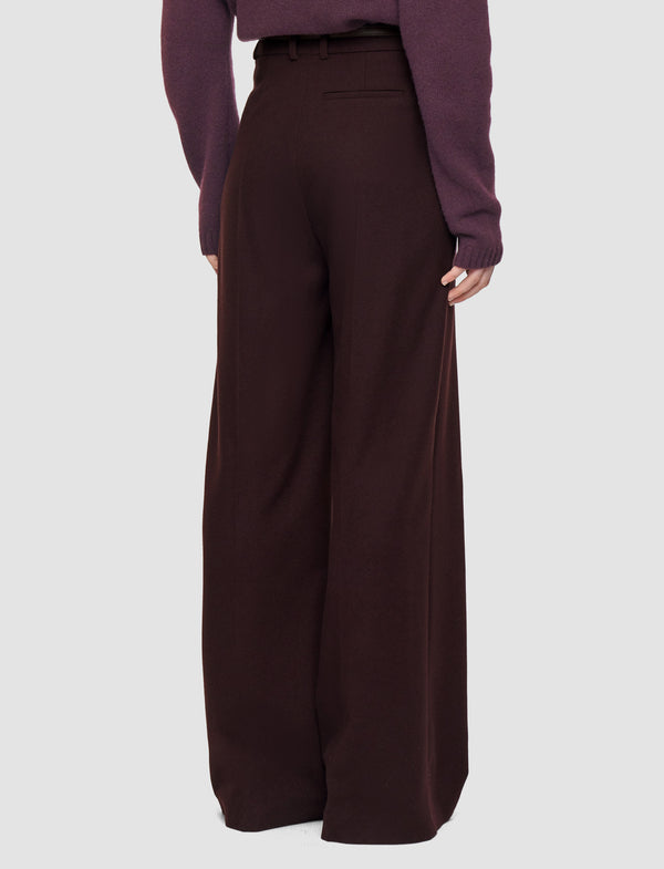 Joseph Alana Flannel Wool Trousers Maraschino