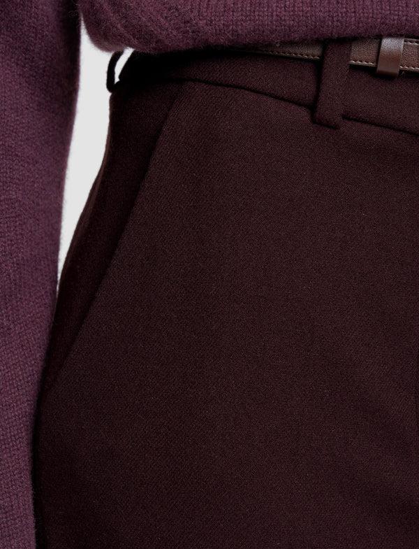 Joseph Alana Flannel Wool Trousers Maraschino