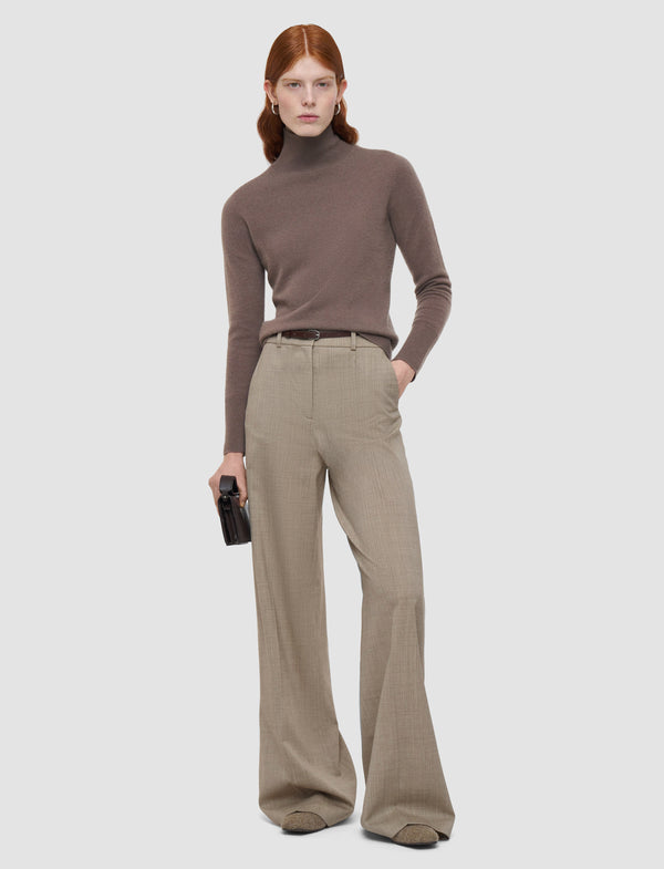Joseph Alana Melange Wool Trousers Affogato
