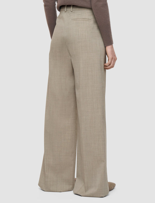 Joseph Alana Melange Wool Trousers Affogato