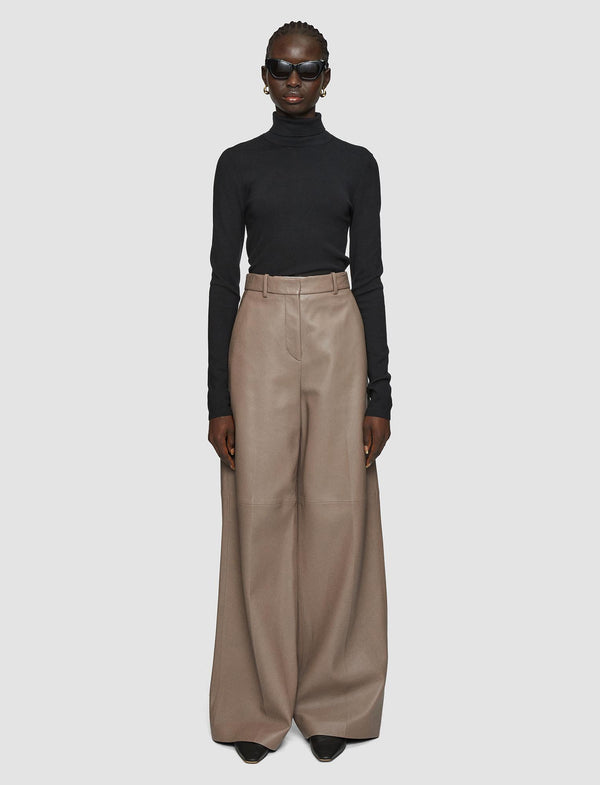 Joseph Alana Nappa Leather Trousers Escargot