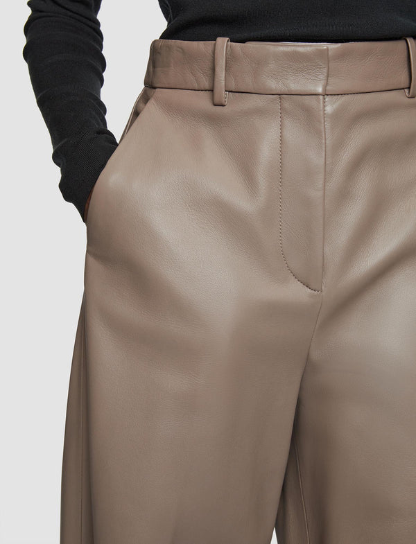 Joseph Alana Nappa Leather Trousers Escargot