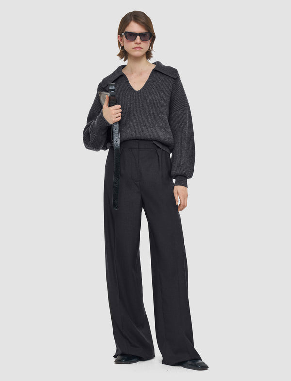 Joseph Alanel Light Wool Tailoring Trousers Smoke