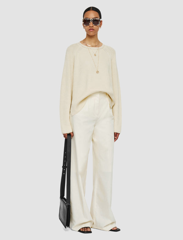 Joseph Alanel Soft Cotton Silk Trousers Ivory
