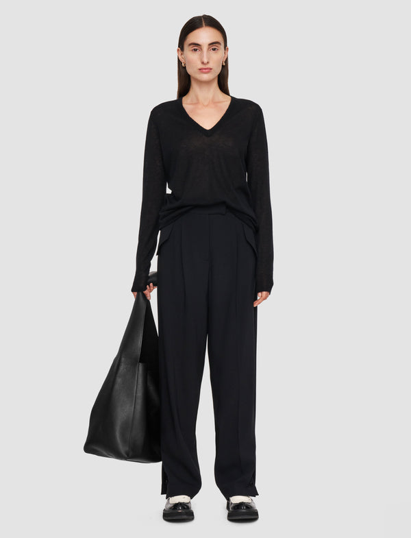Joseph Alexis Fluid Twill Wool Trousers Black