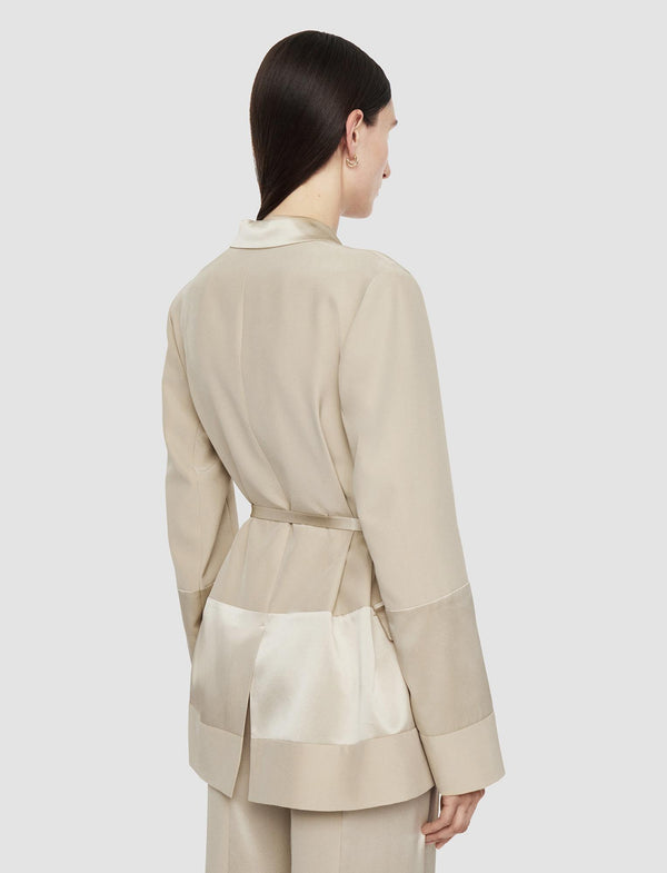 Joseph Amelia Shiny Matte Satin Jacket Quail