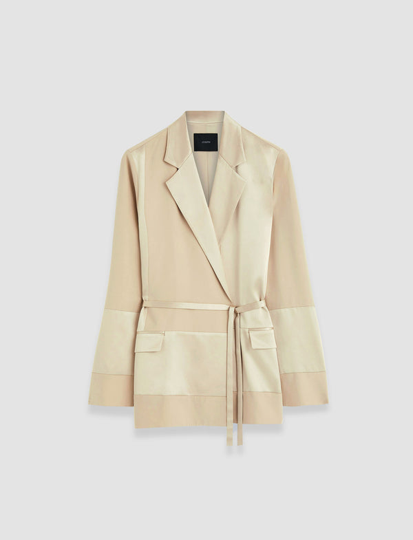 joseph Amelia Shiny Matte Satin Jacket Quail