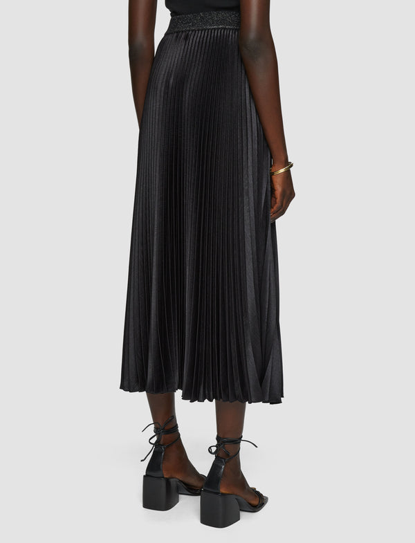 Joseph Amelie Pleated Lurex Skirt Black