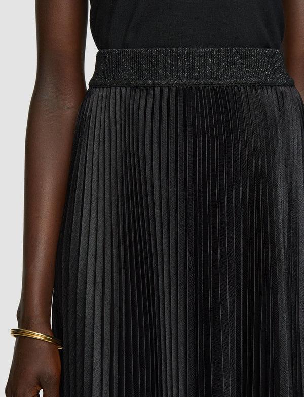 Joseph Amelie Pleated Lurex Skirt Black