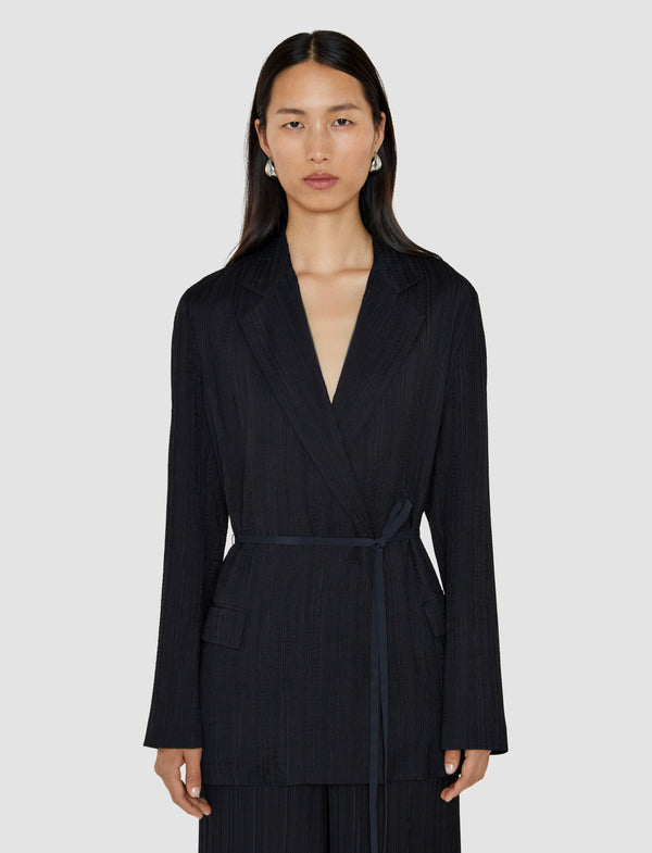 Joseph Amelot Pleat Jacquard Jacket Black