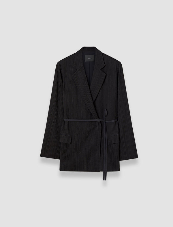 joseph Amelot Pleat Jacquard Jacket Black