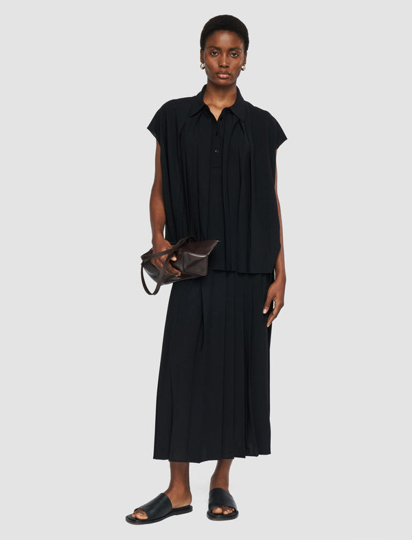 Joseph Antin Airy Plissé Blouse Black