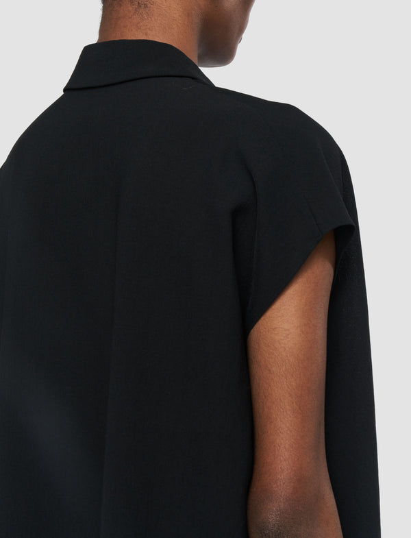 Joseph Antin Airy Plissé Blouse Black